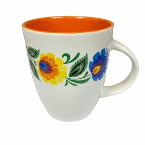 Folkstar Polish floral mug orange interior white